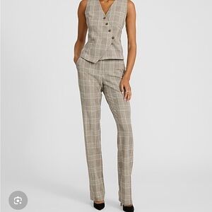 NWT Express Editor Plaid Mid Rise Bootcut Pant size 14
